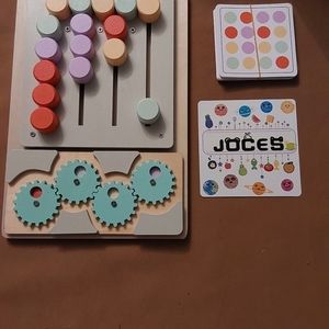 Montessori learning toy matching slide puzzle board game (10)